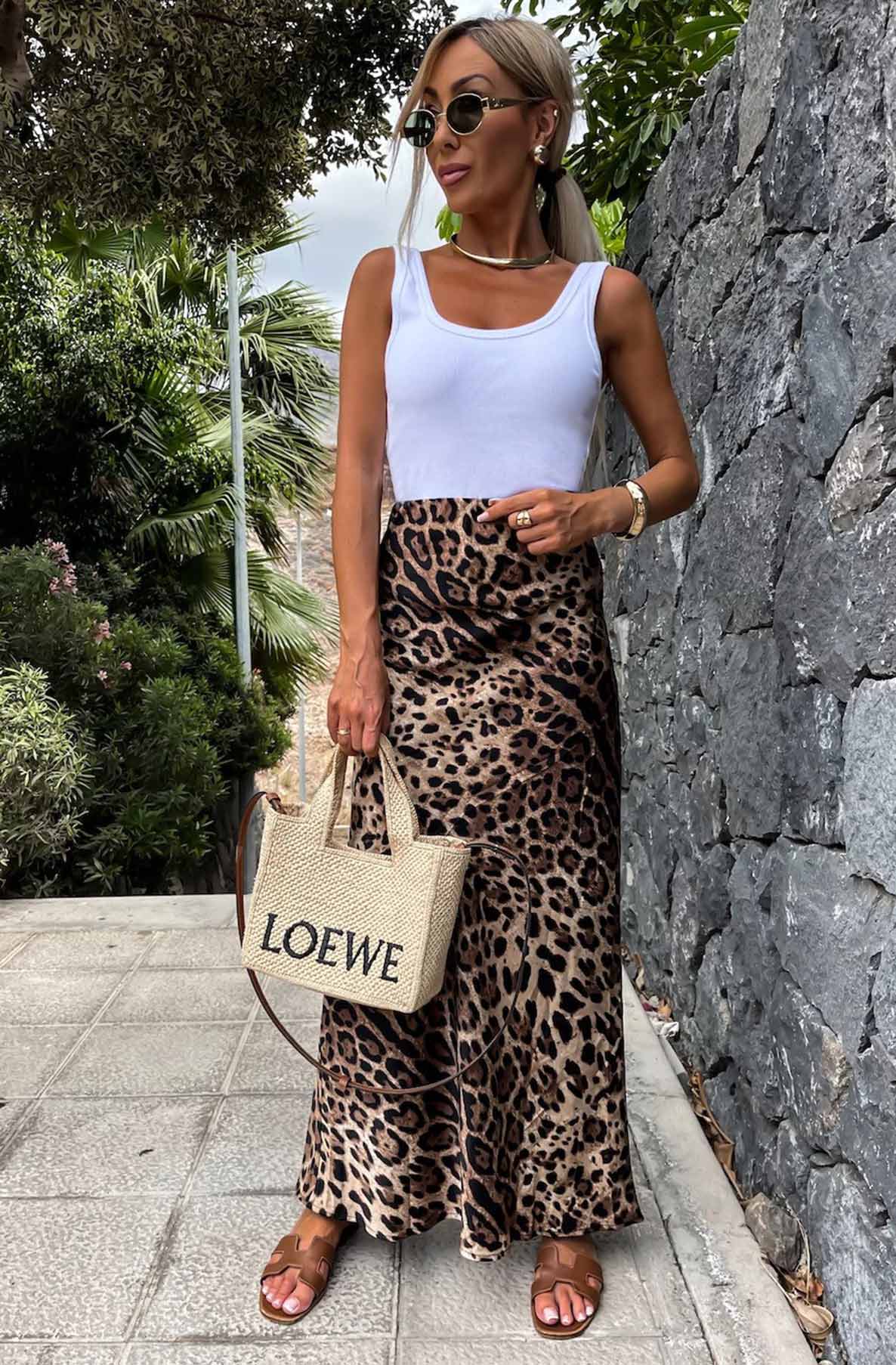 Animal print maxi skirt best sale