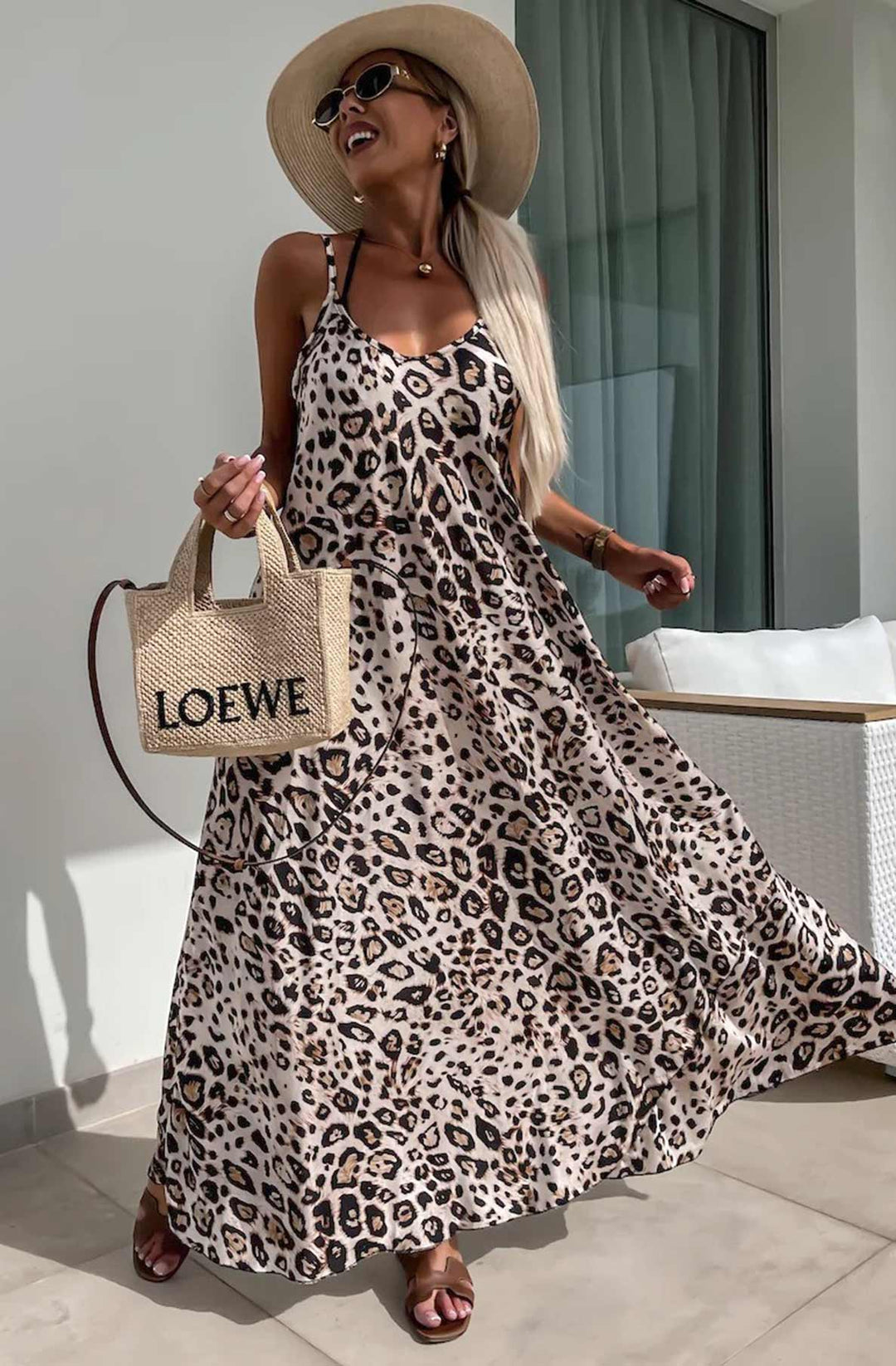 Maribel Animal Maxi Dress-Ivory