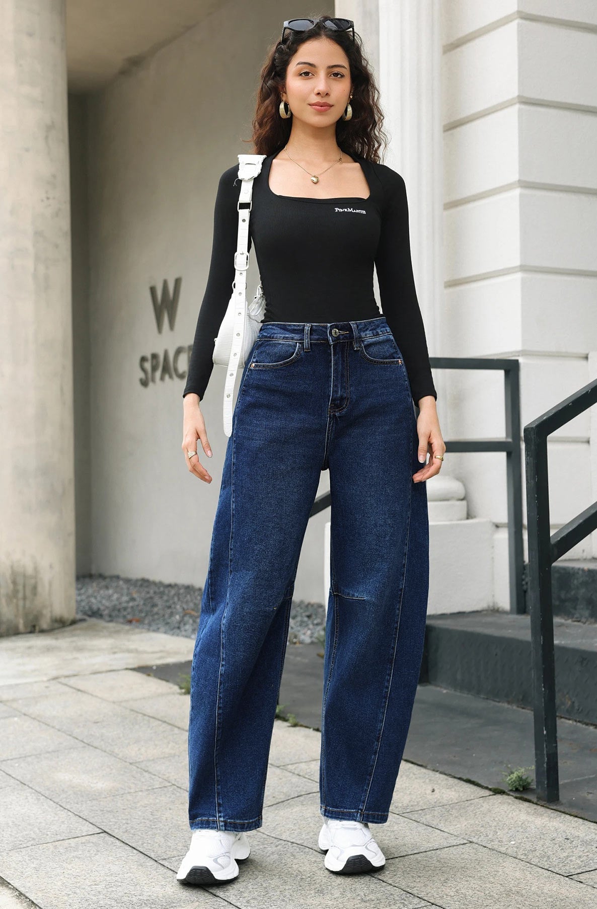 Runi Relaxed Balloon Fit Denim Jeans-Dark Blue – Lush Label Fashion