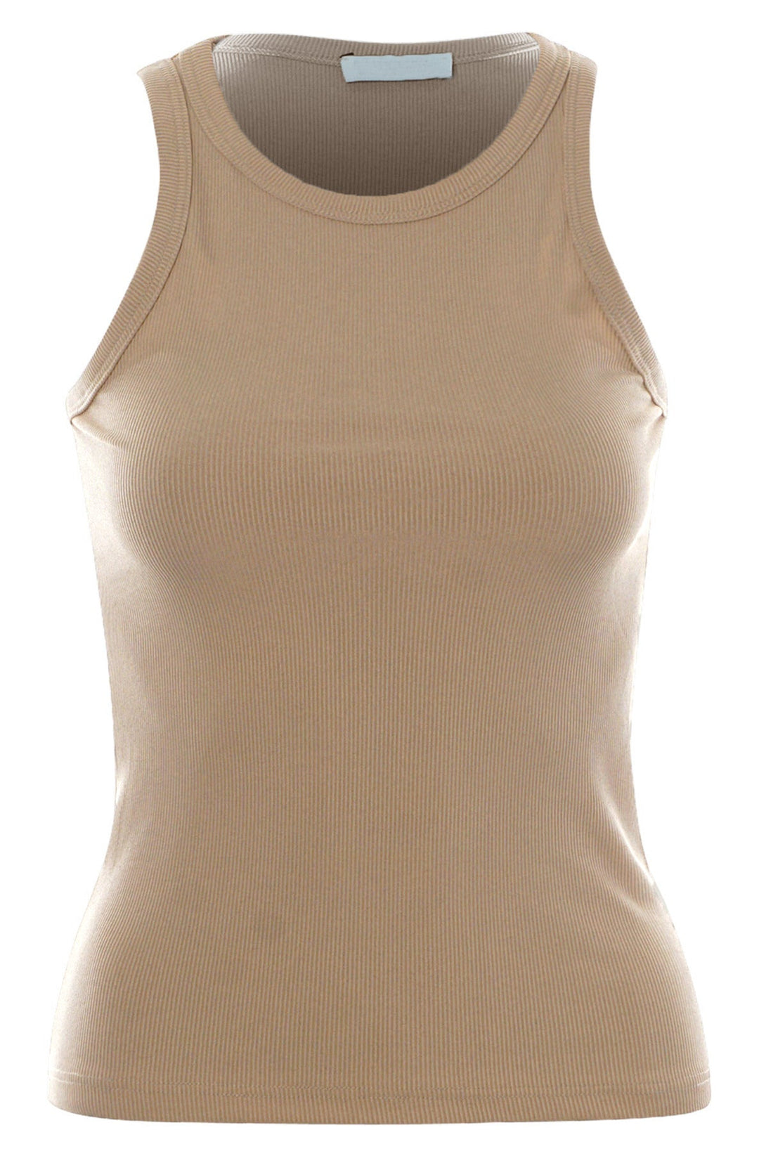 Abby Ribbed Vest Top-Stone