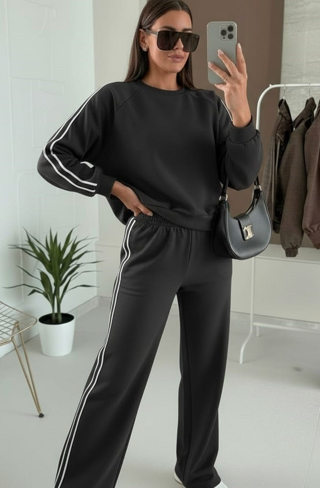 Alba Two-Piece Co-Ord Loungewear Set-Black