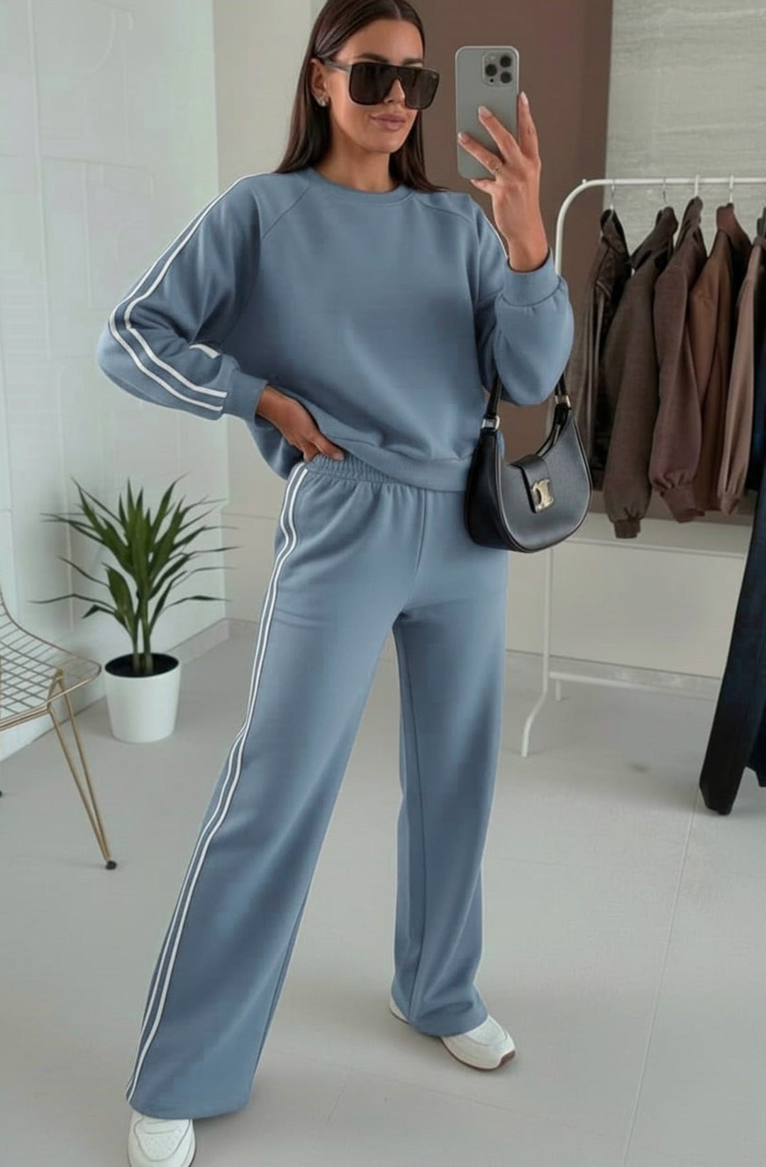 Alba Two-Piece Co-Ord Loungewear Set-Blue