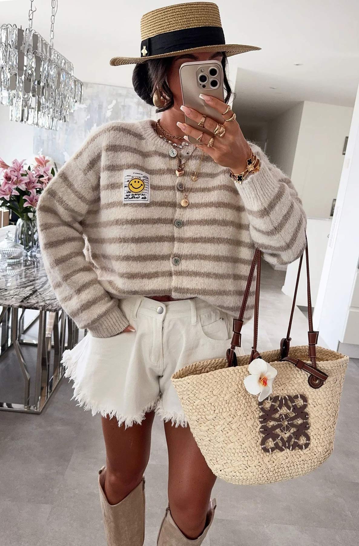 Annabelle Striped Cardigan-Stone – Lush Label Fashion