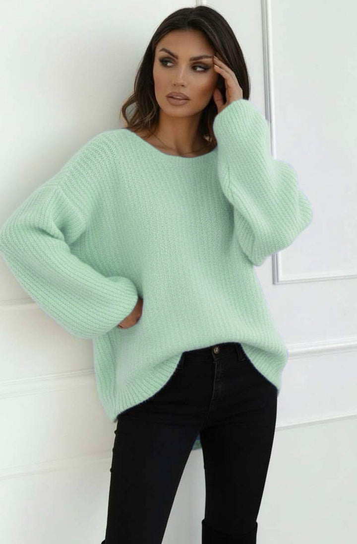 Azura Oversized Alpaca Ribbed Knitted Sweater Jumper