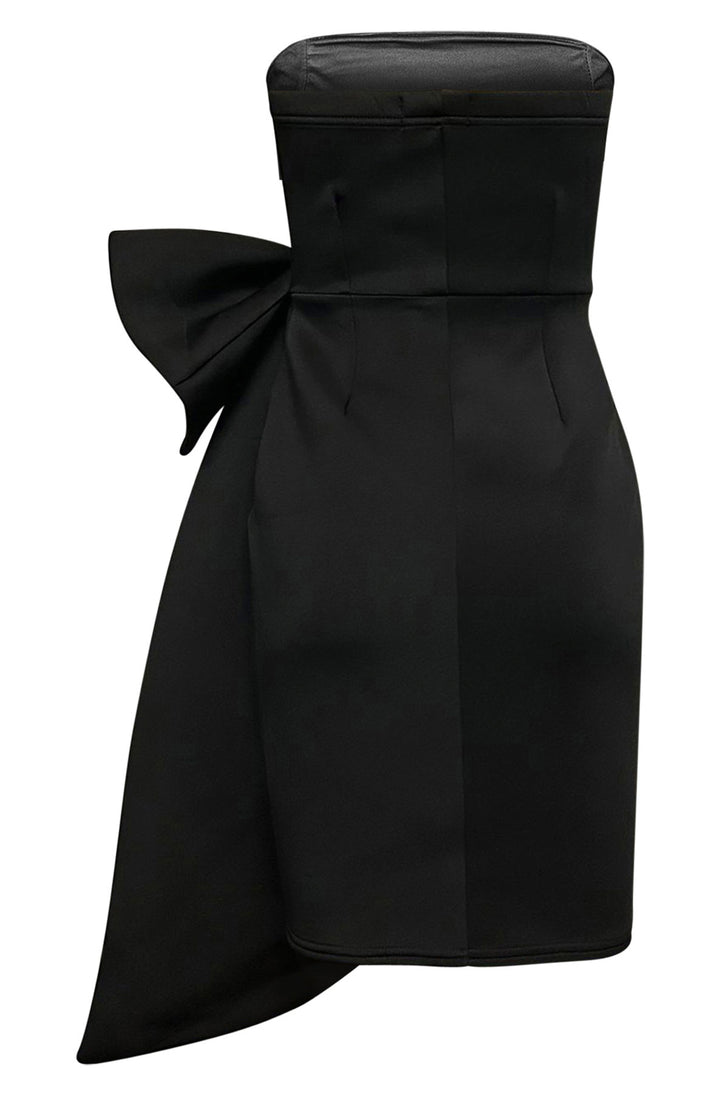 Candice Bandeau 'BOW' Scuba Dress-Black