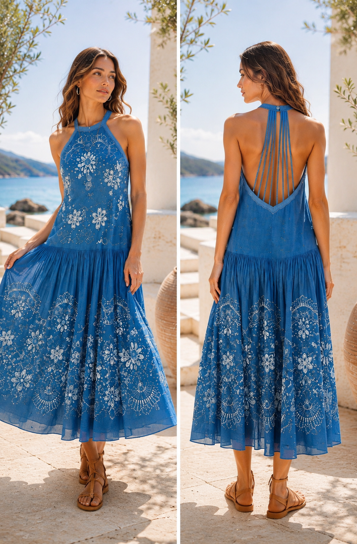 Free People Prime Paradise Blue Maxi Dress
