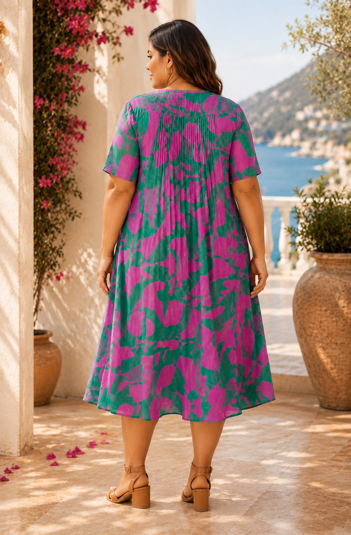 Taking Shape TS Fiesta Multicoloured Multicoloured Plus Curve Midi Dress