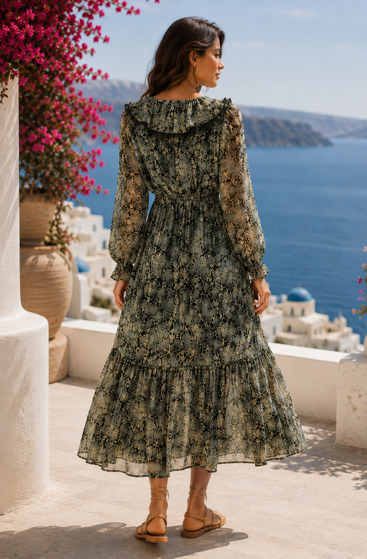 Marks & Spencer Per Una Animal Green Midi Maxi Dress