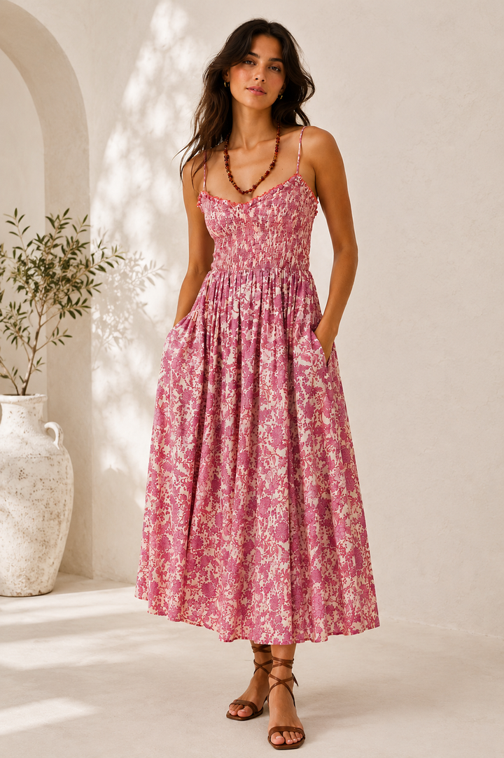 Free People Sweet Nothings Midi Maxi Dress Boho Beach Pink