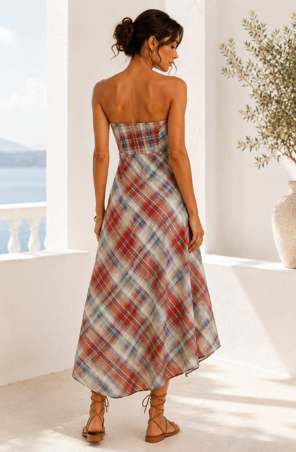 Anthropologie Pilcro Strapless Multicoloured Midi Maxi Cotton Dress