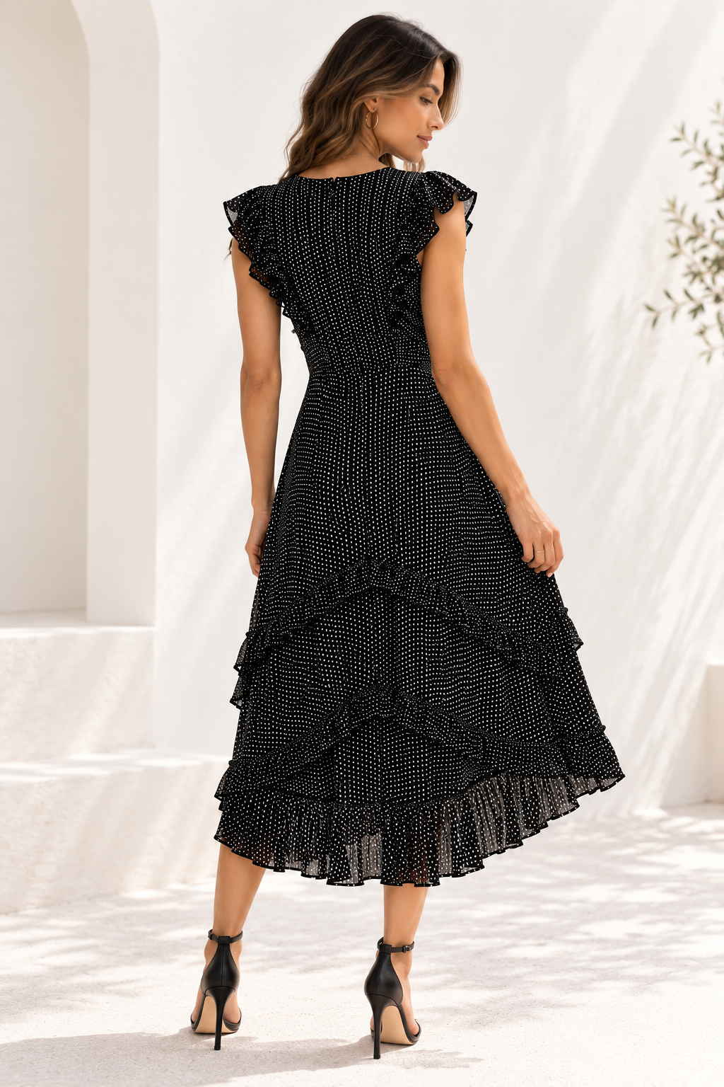 AllSaints Evia Black Black Dress