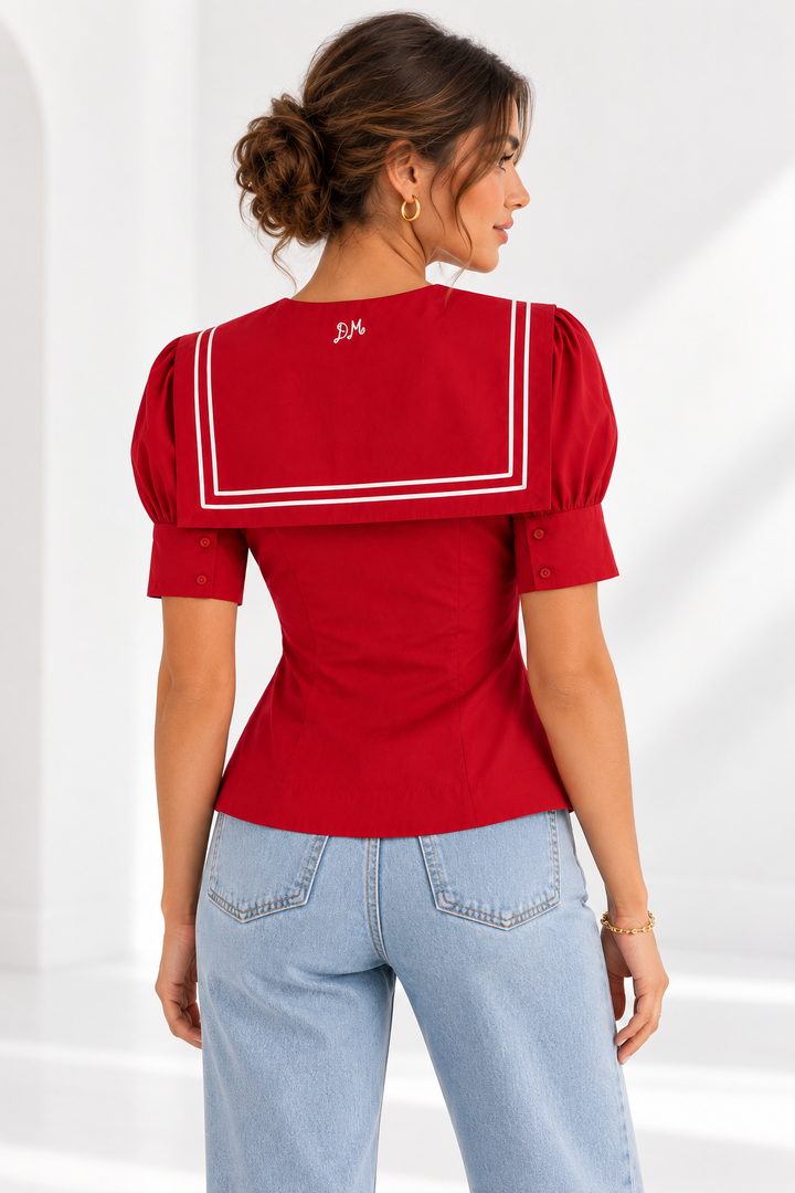 Damson Madder Keisha Blouse Top Cherry Red