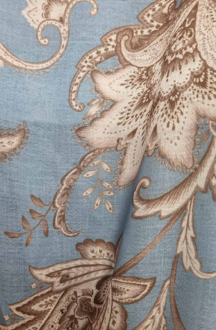 Ginnie Paisley Print Belted Sleeveless Tiered Midaxi Dress-Light Blue