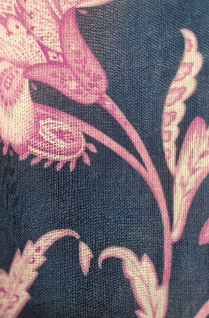 Ginnie Paisley Print Belted Sleeveless Tiered Midaxi Dress-Navy