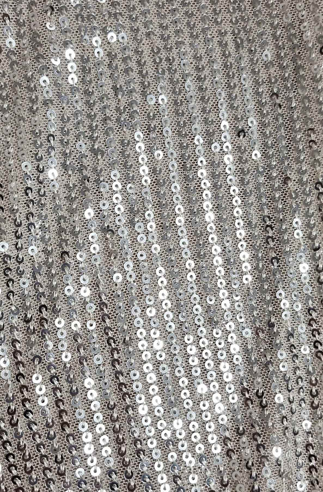 Iva Sequin Sleeves Frill Neckline Chiffon Shirt Blouse Top-Stone