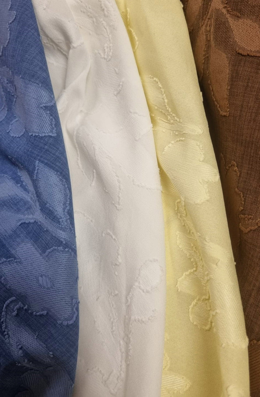 Judith Oversized Textured Floral Batwing Boat Neck Blouse Top-Yellow