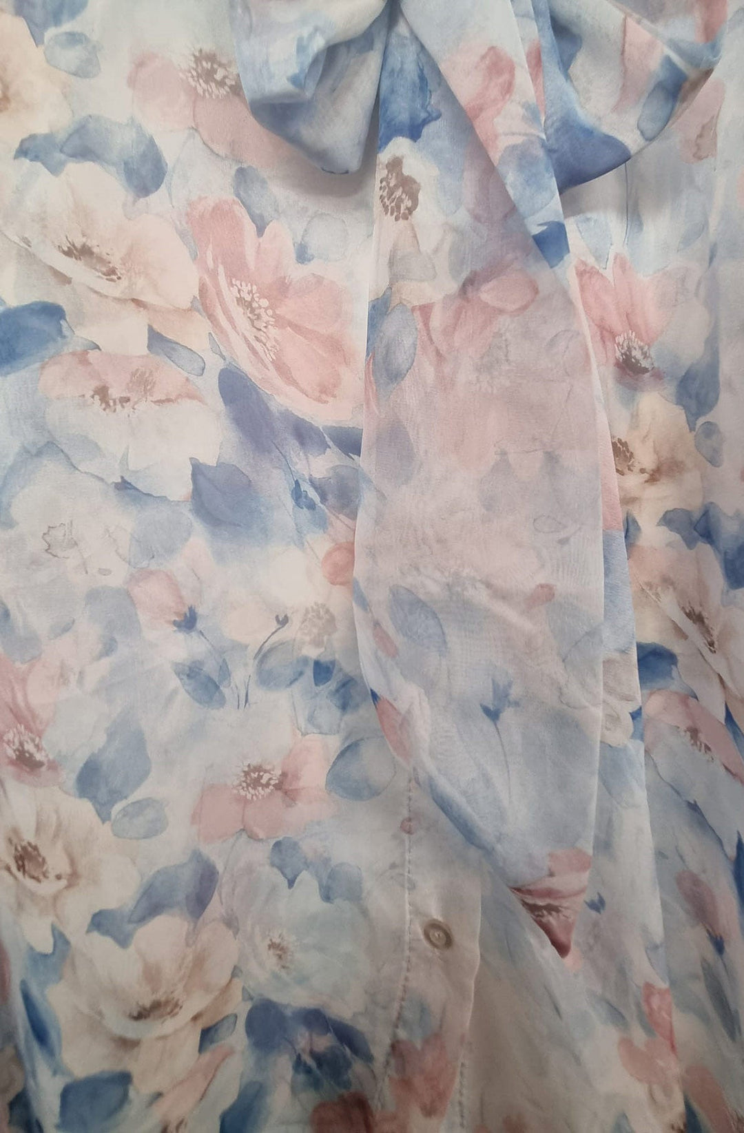 Klara Floral Tie-Neck Sheer Blouse Top-Pink