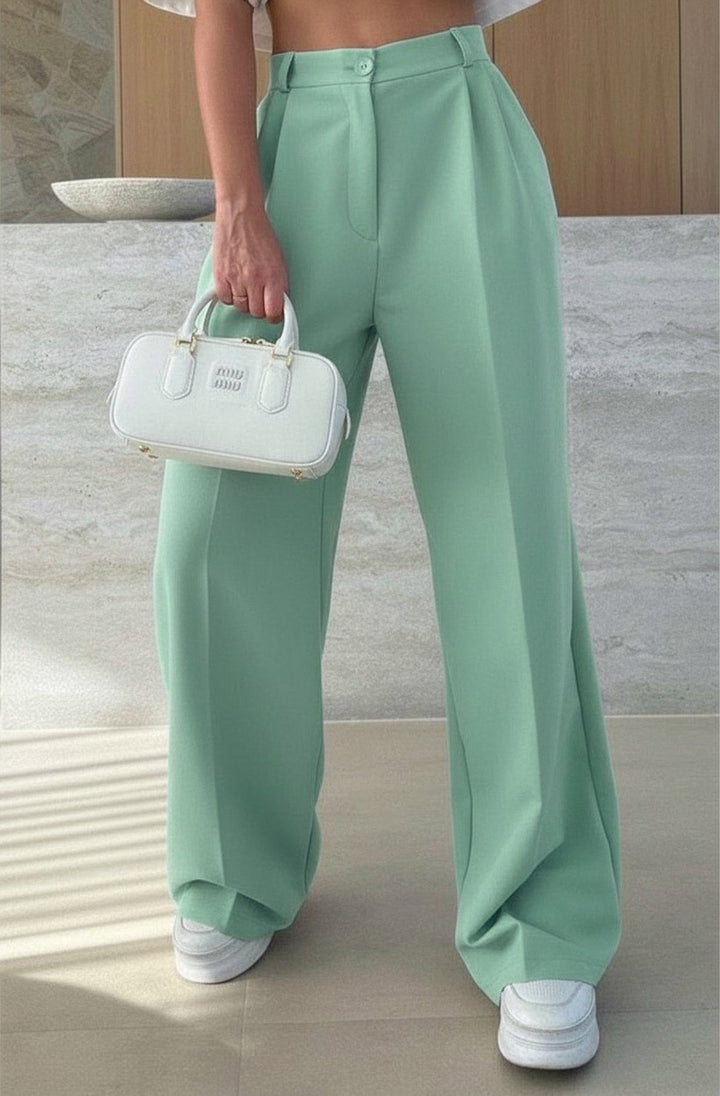 Kym Pocket Detail Wide Leg Trousers