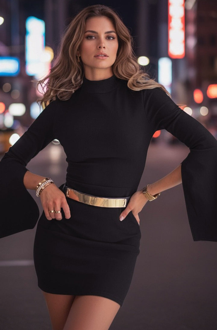 Layla Cut-Out Cape Sleeve Mini Dress