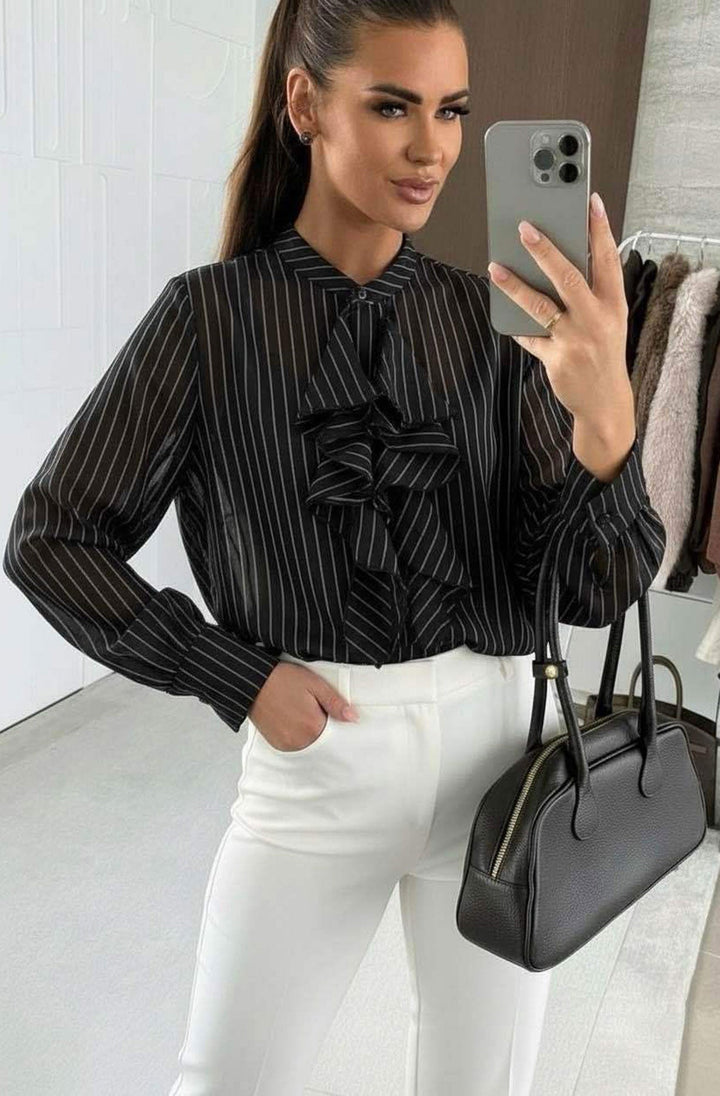 Luna Frill Front Stripe Shirt Top