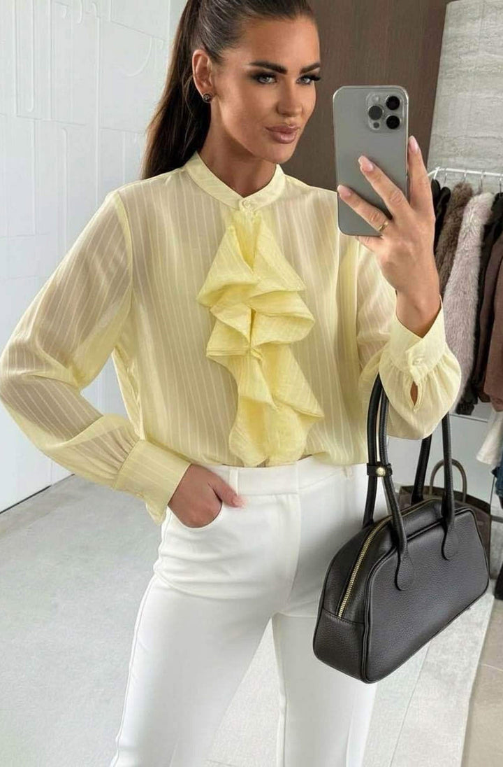 Luna Frill Front Stripe Shirt Top