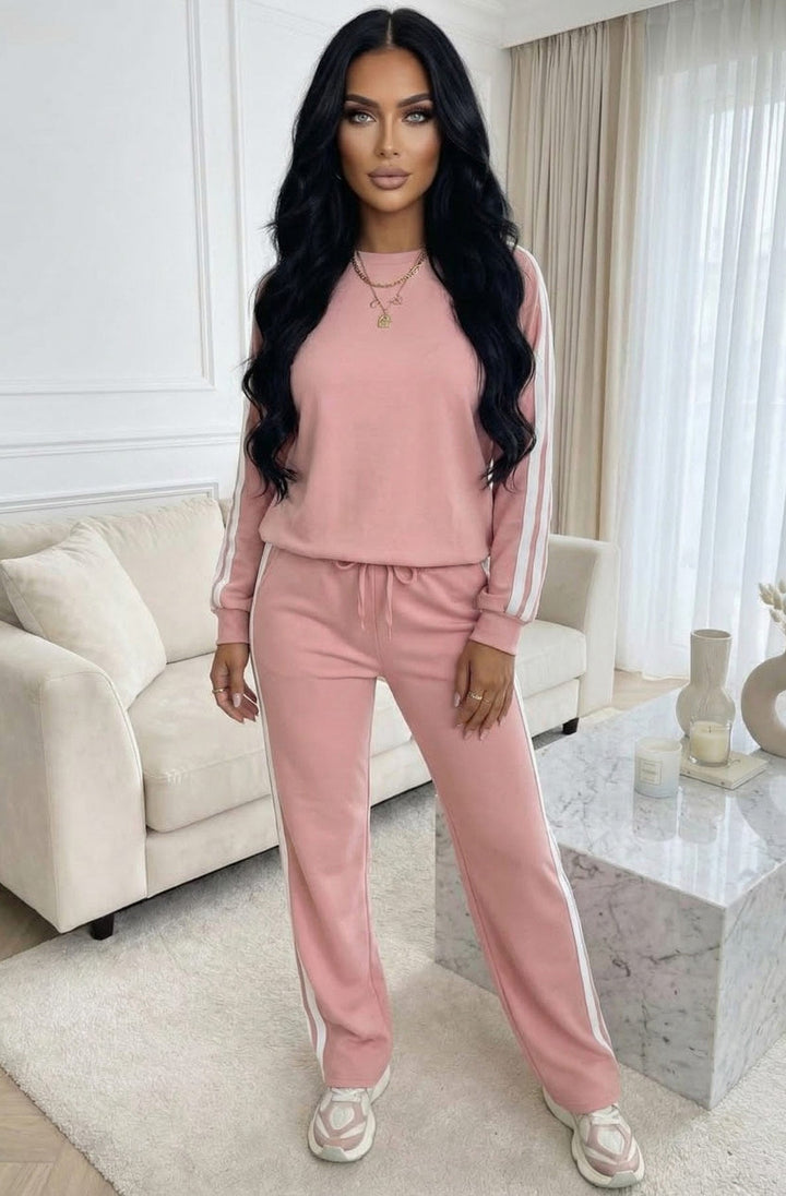 Margot Contrast Side Stripe Relaxed Two-Piece Lounge Set