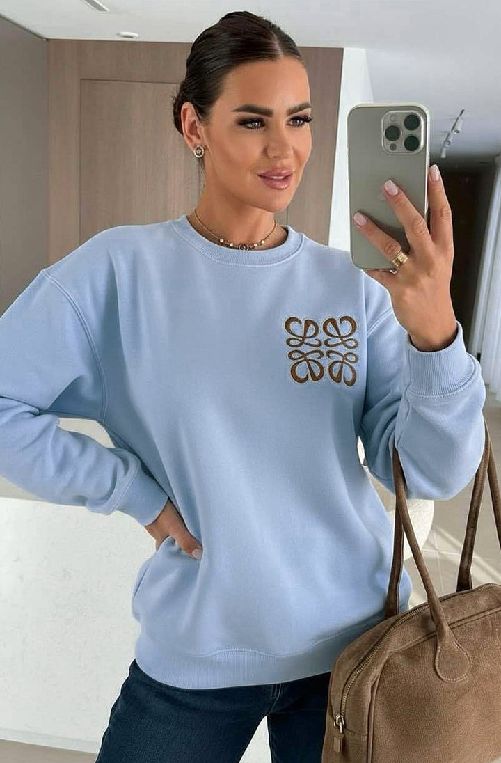 Maris Oversized Embellished Pocket Sweatshirt Top