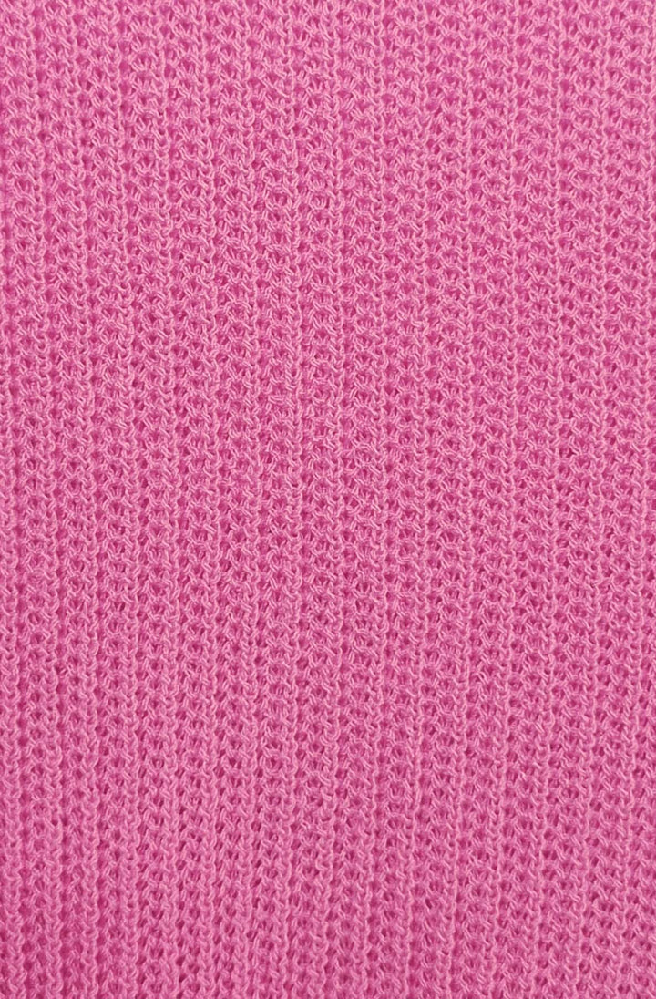 Marlene V-Neck Lightweight Ribbed Knit Top-Hot Pink
