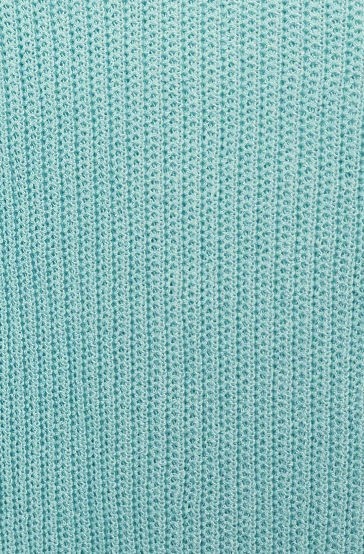 Marlene V-Neck Lightweight Ribbed Knit Top-Turquoise