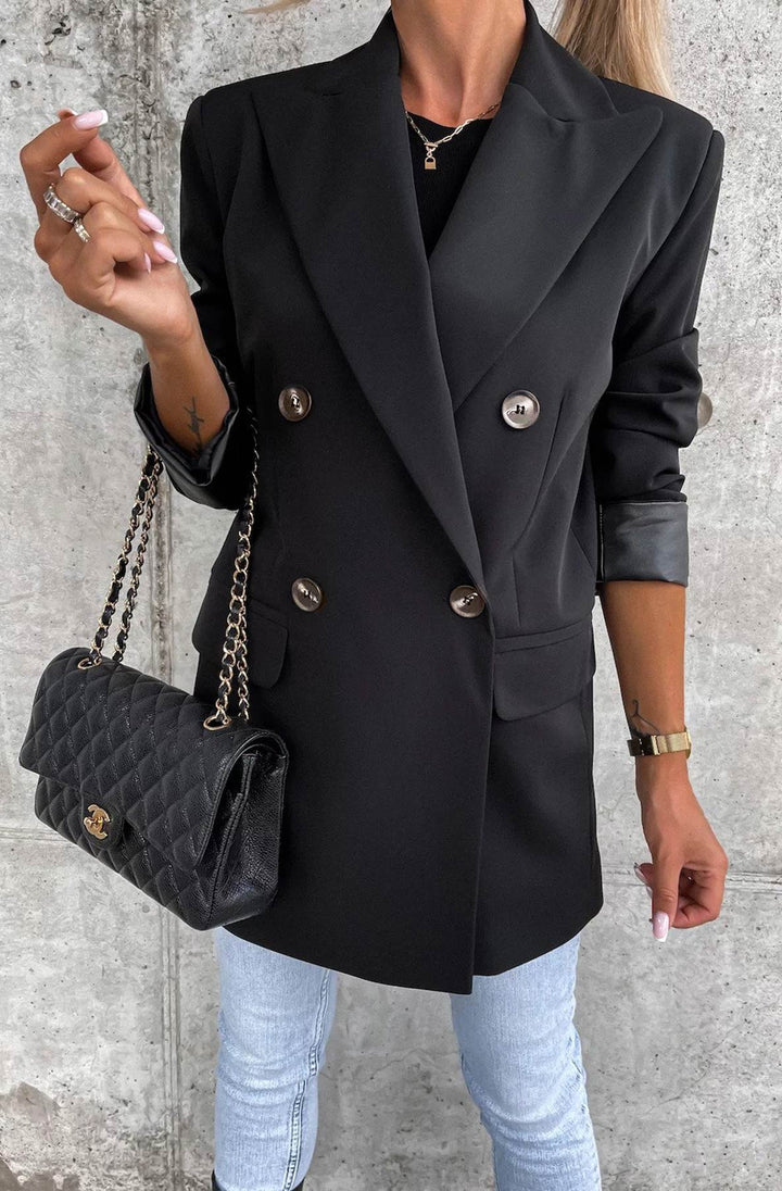 Myla Oversized Faux Leather Blazer Jacket