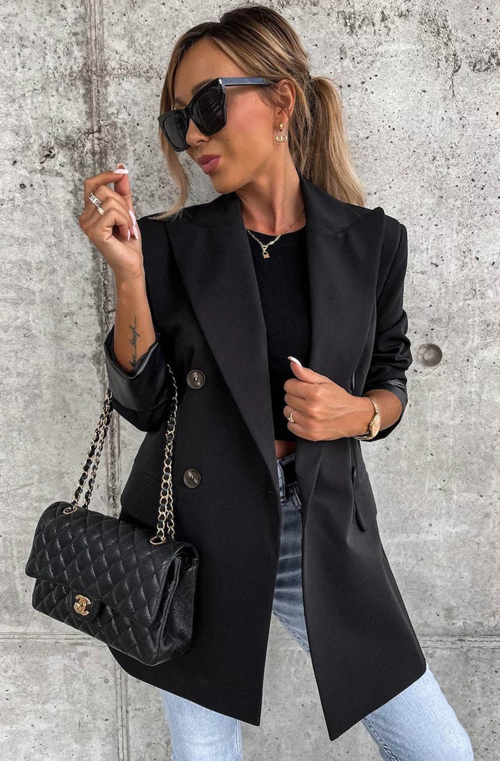 Myla Oversized Faux Leather Blazer Jacket
