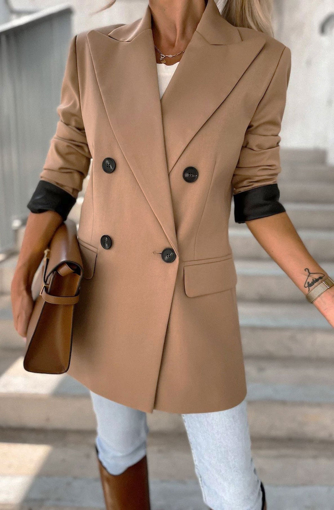 Myla Oversized Faux Leather Blazer Jacket