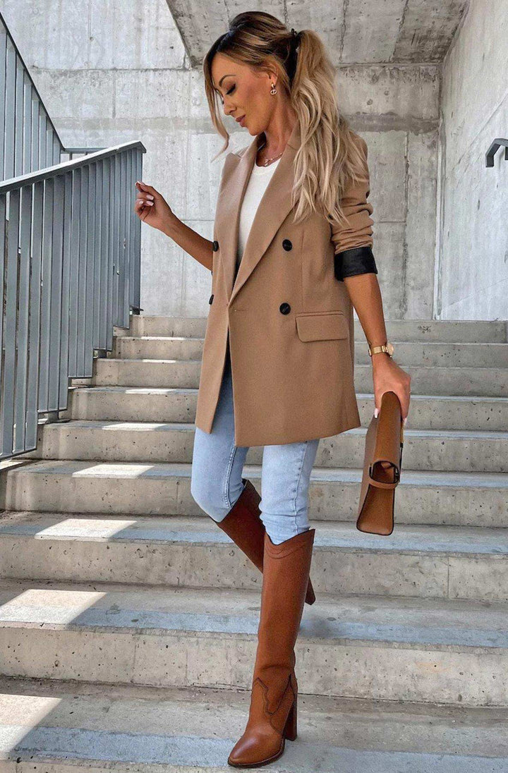 Myla Oversized Faux Leather Blazer Jacket