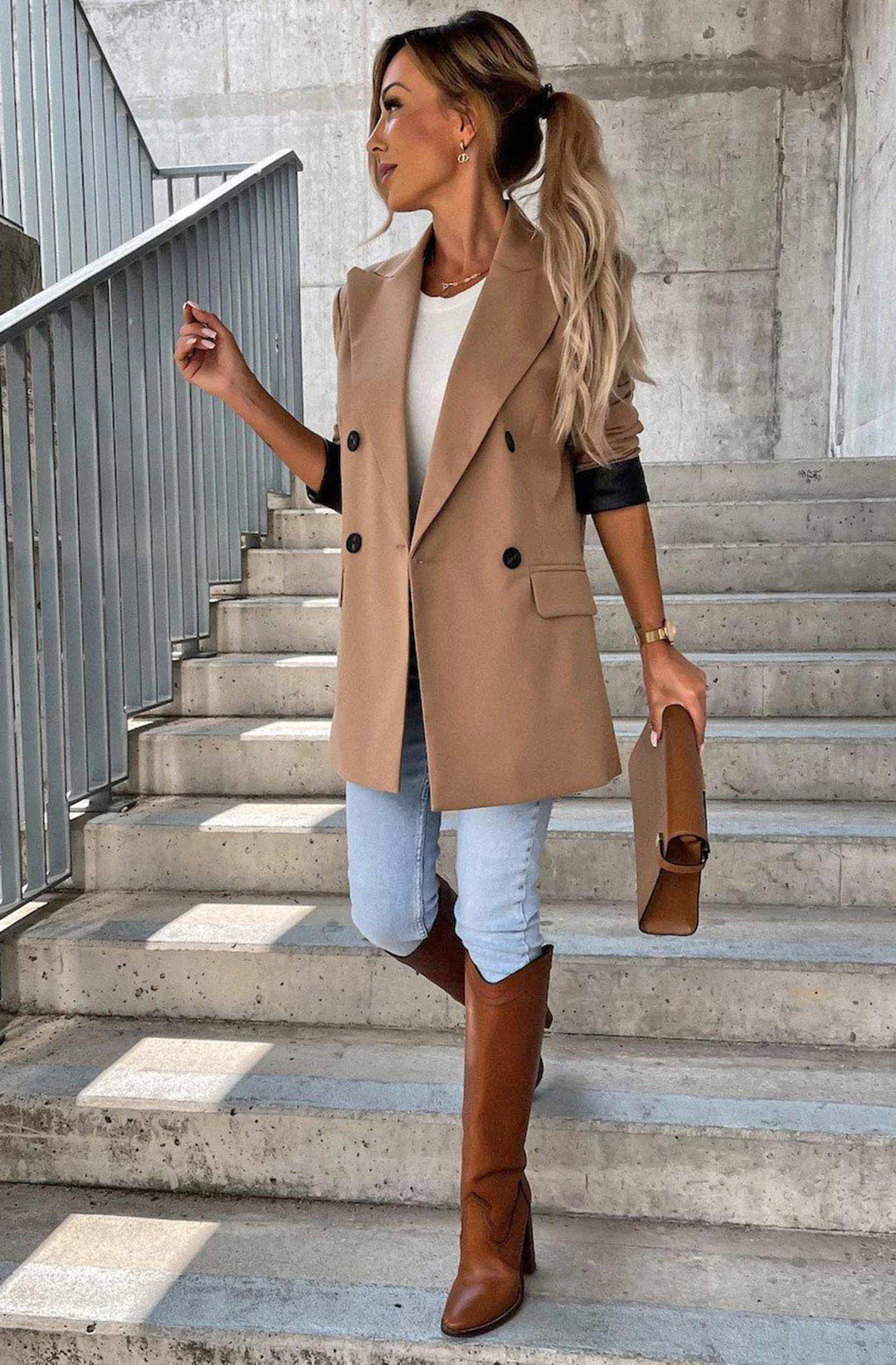 Myla Oversized Faux Leather Blazer Jacket