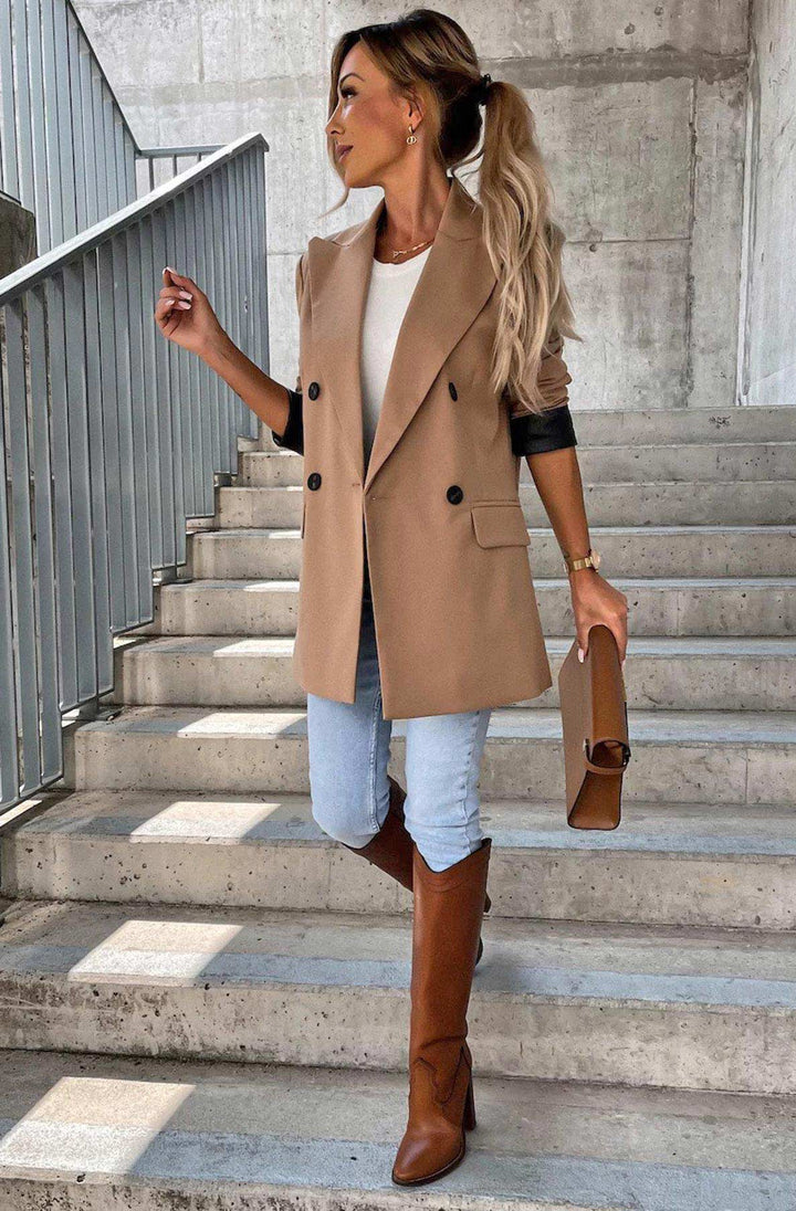 Myla Oversized Faux Leather Blazer Jacket