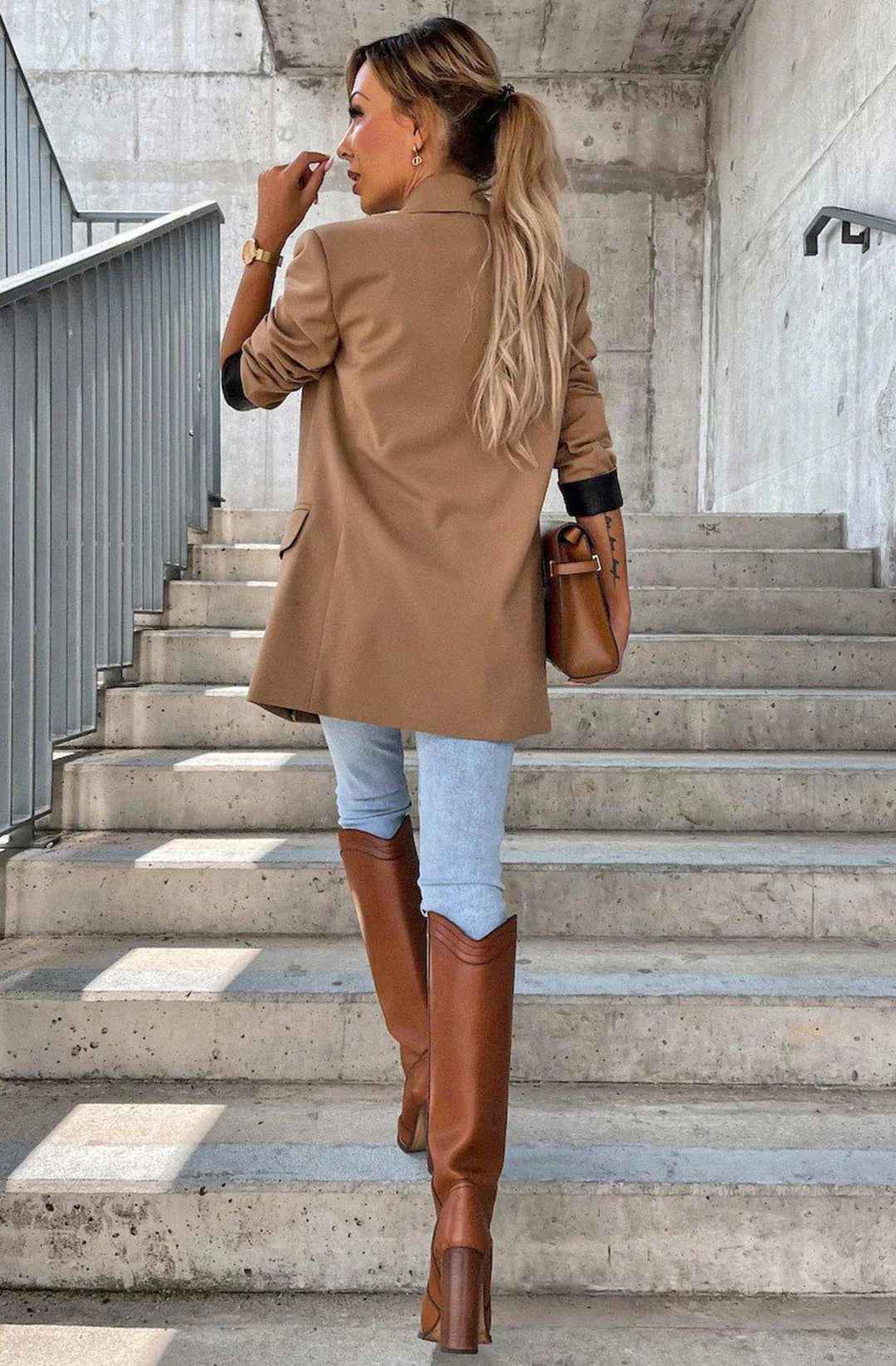 Myla Oversized Faux Leather Blazer Jacket