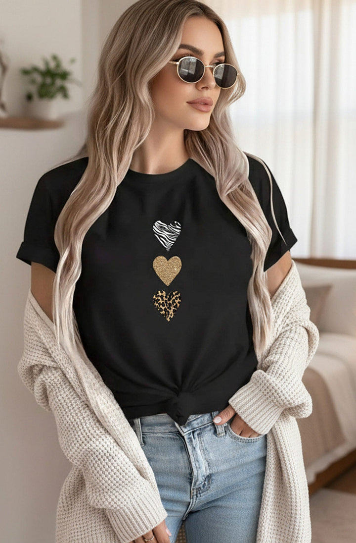 Myra Animal Hearts Graphic T-Shirt Top