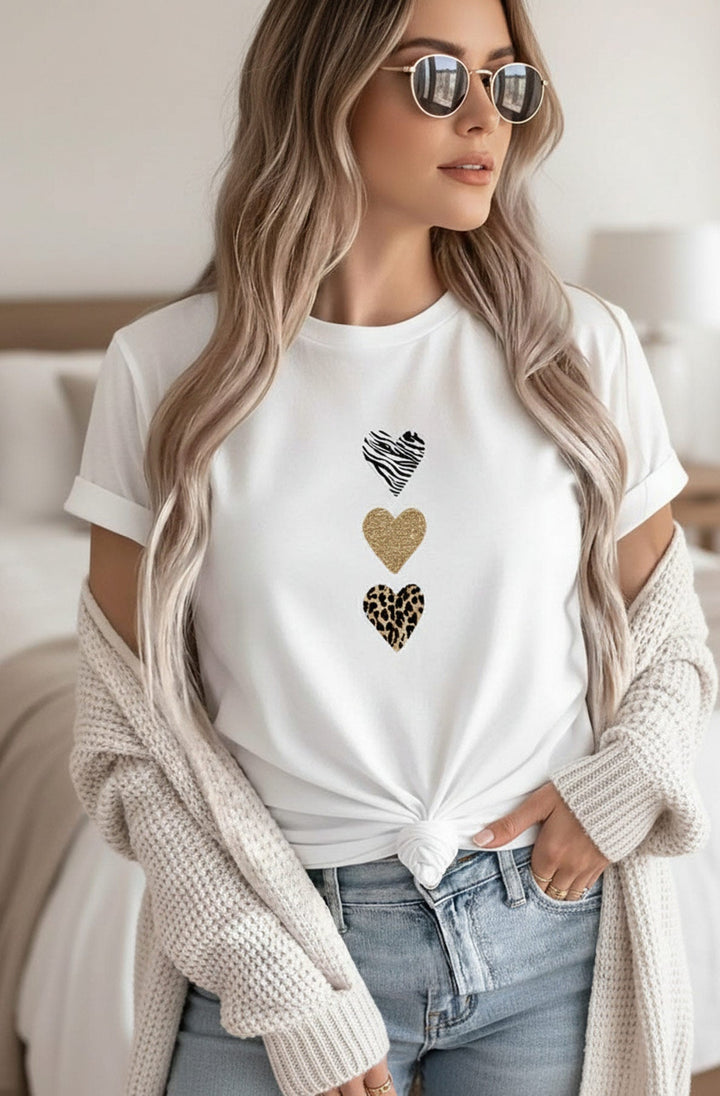 Myra Animal Hearts Graphic T-Shirt Top