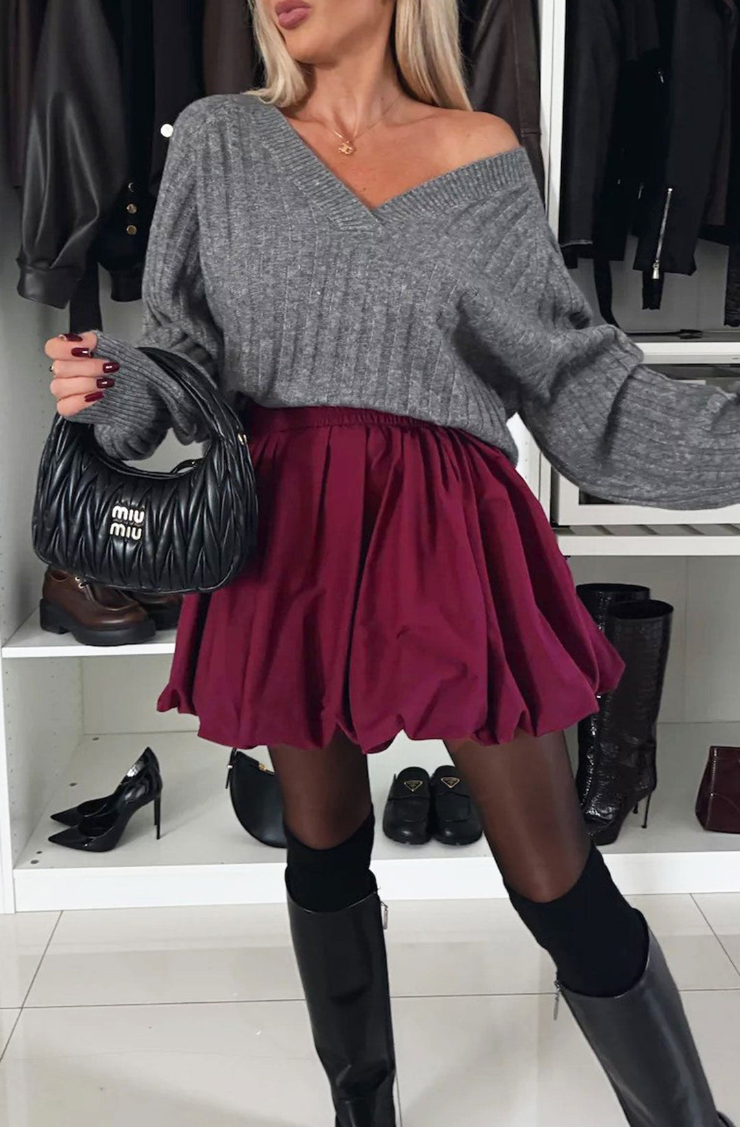 Natalie Puff Ball Balloon Mini Skirt