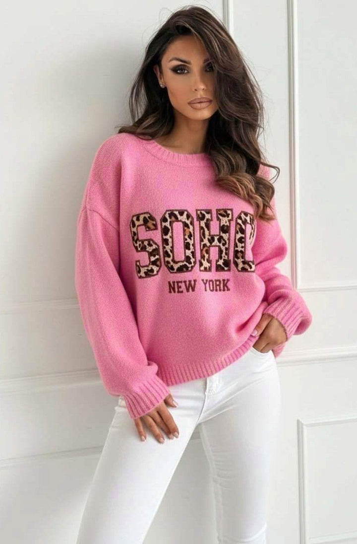 Nixi 'SOHO NY' Animal Graphic Alpaca Knit Sweater Jumper