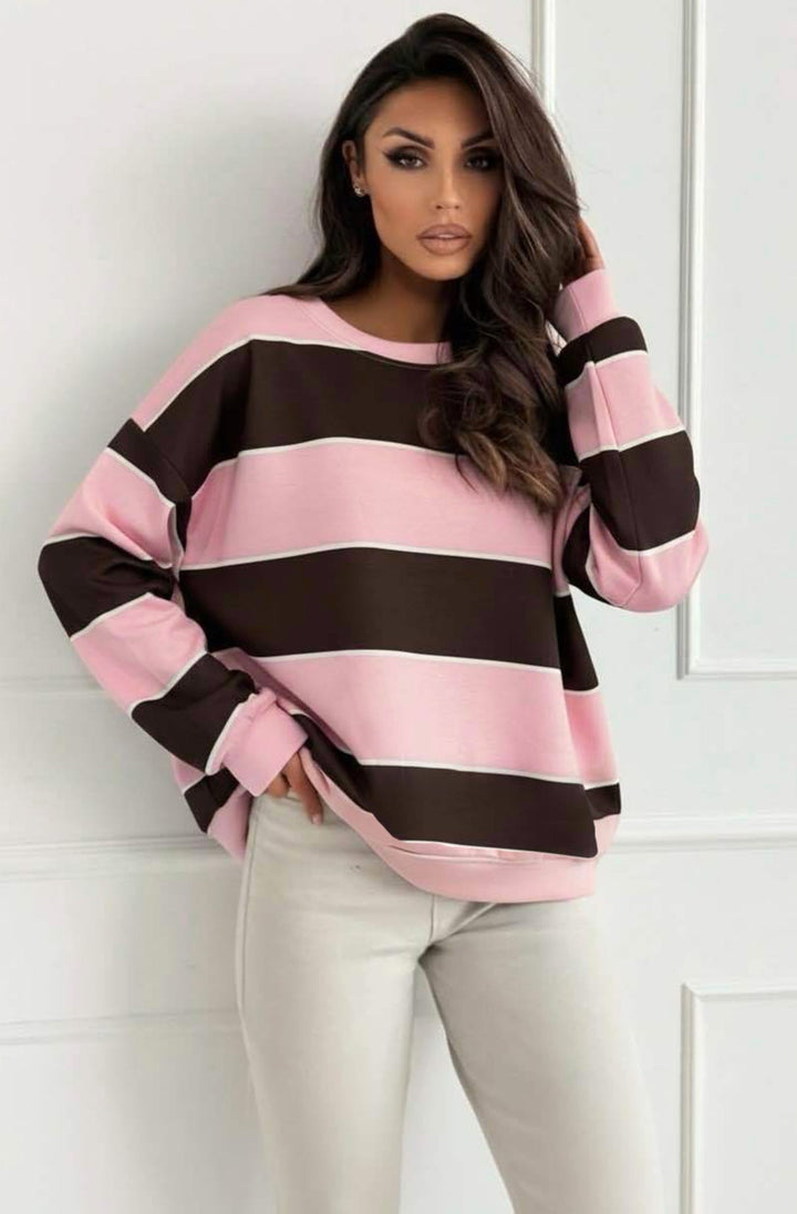Savi Stripe Oversized Sweatshirt Top