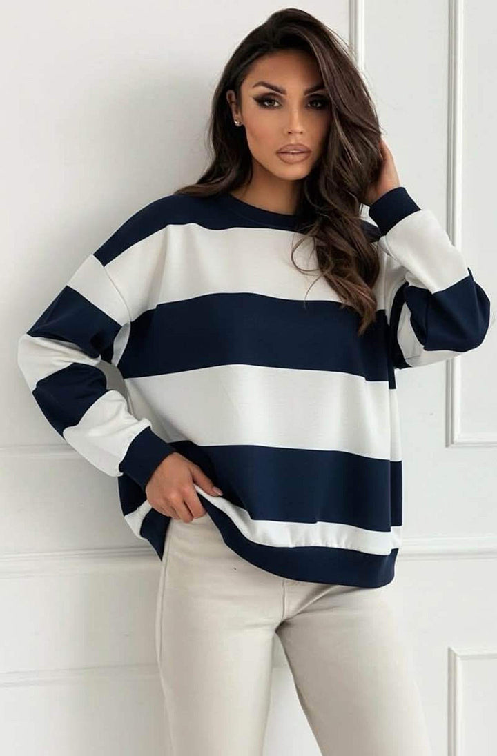 Savi Stripe Oversized Sweatshirt Top