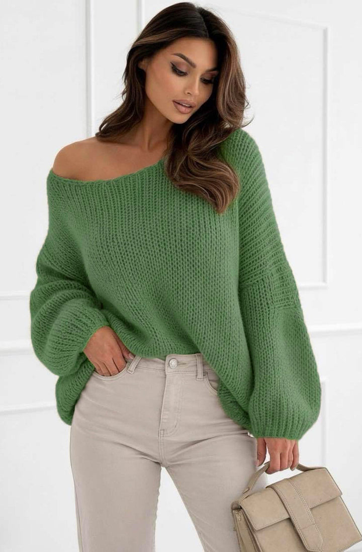 Sena Oversized Off Shoulder Knitted Sweater Jumper Top
