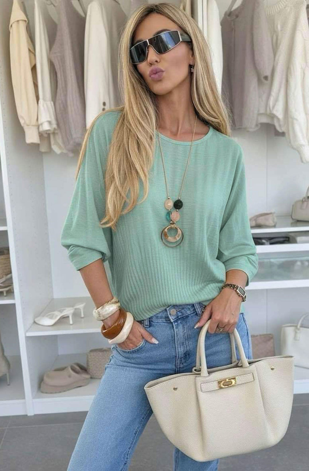 Talisa Lightweight Pleated Necklace Top
