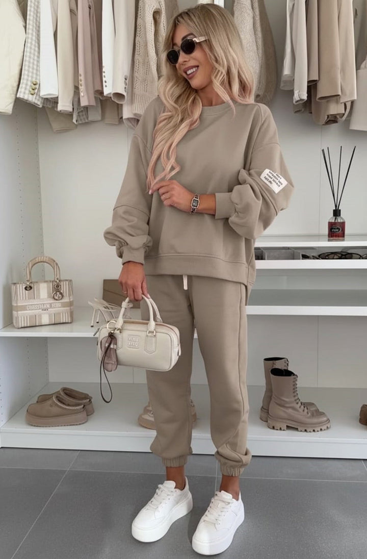 Tanya Two Piece Co-Ord Loungewear Set-Mocha