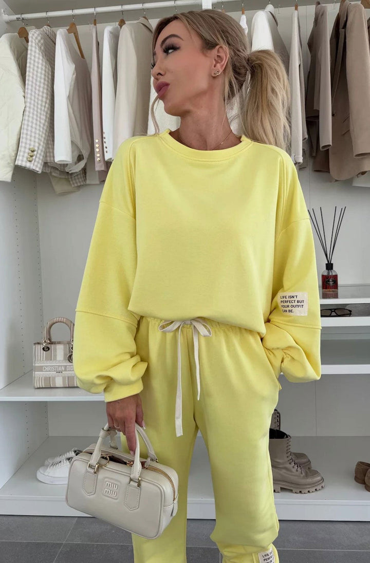 Tanya Two Piece Co-Ord Loungewear Set-Yellow