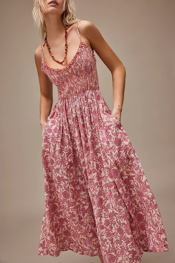 Free People Sweet Nothings Midi Maxi Dress Boho Beach Pink