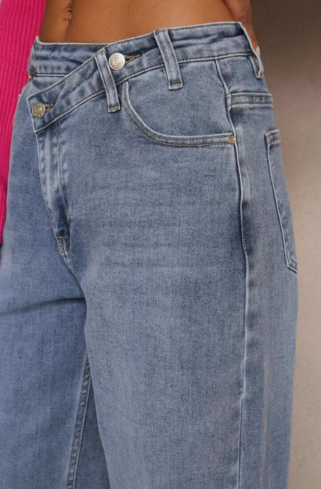 Yara Wide Leg Denim Jeans-Blue