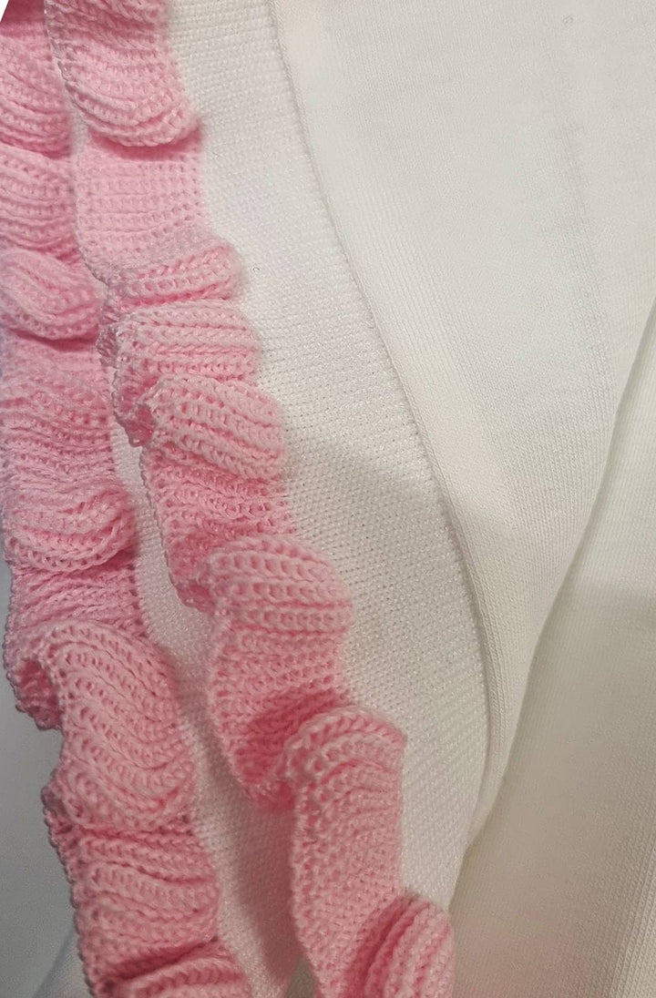 Yoshi 'Sunglasses Sausage Dog' Graphic Frill Sleeve T-Shirt Top-Pink