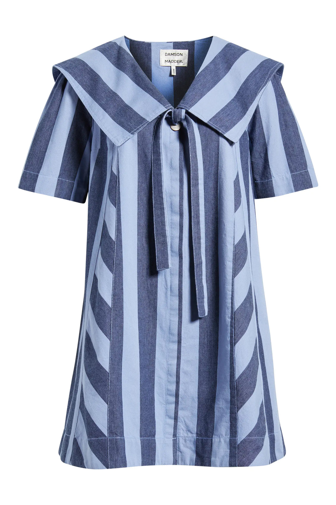 Damson Madder Goldie Mini Dress in Blue Stripes